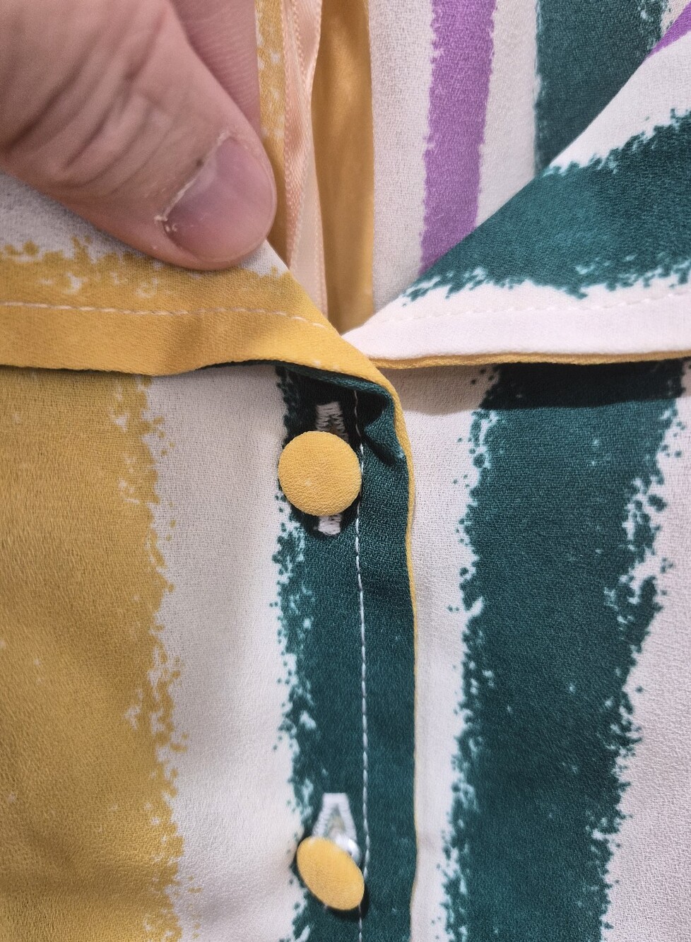 NWT ModCloth Striped‎ Yellow Green Purple Sleeveless Button Front Tank Top XL - Picture 12 of 14